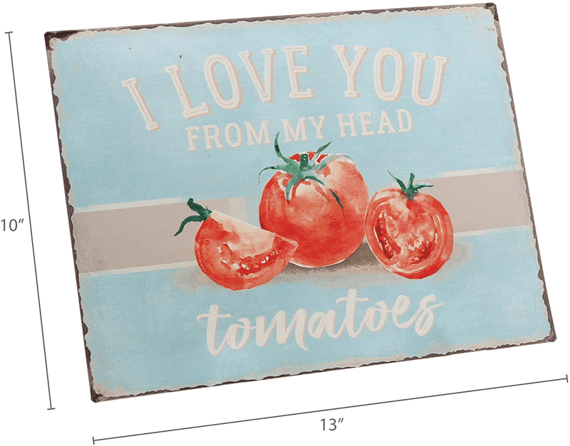 Barnyard Designs I Love You from My Head Tomatoes Funny Retro Vintage Tin Bar Sign Country Home Decor 13” x 10”
