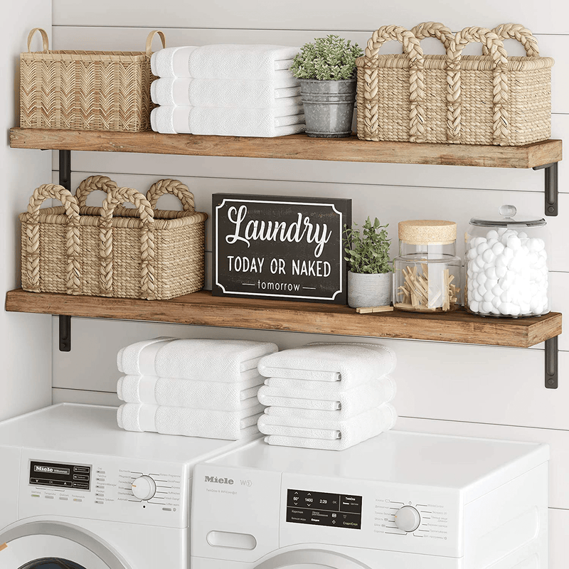 Barnyard Designs Laundry Today Or Naked Tomorrow Rustic Wood Sign with Sayings Funny Laundry Room Wall Decor 15.75” x 11.75”
