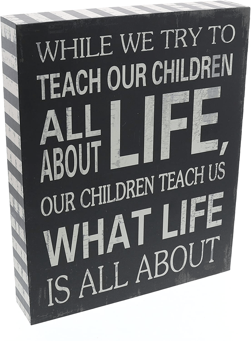 Barnyard Designs 'Our Children Teach Us What Life is All About' Wooden Box Wall Art Sign, Primitive Country Farmhouse Home Decor Sign with Sayings, 8" x 10" Home & Garden > Decor > Seasonal & Holiday Decorations Barnyard Designs Default Title  
