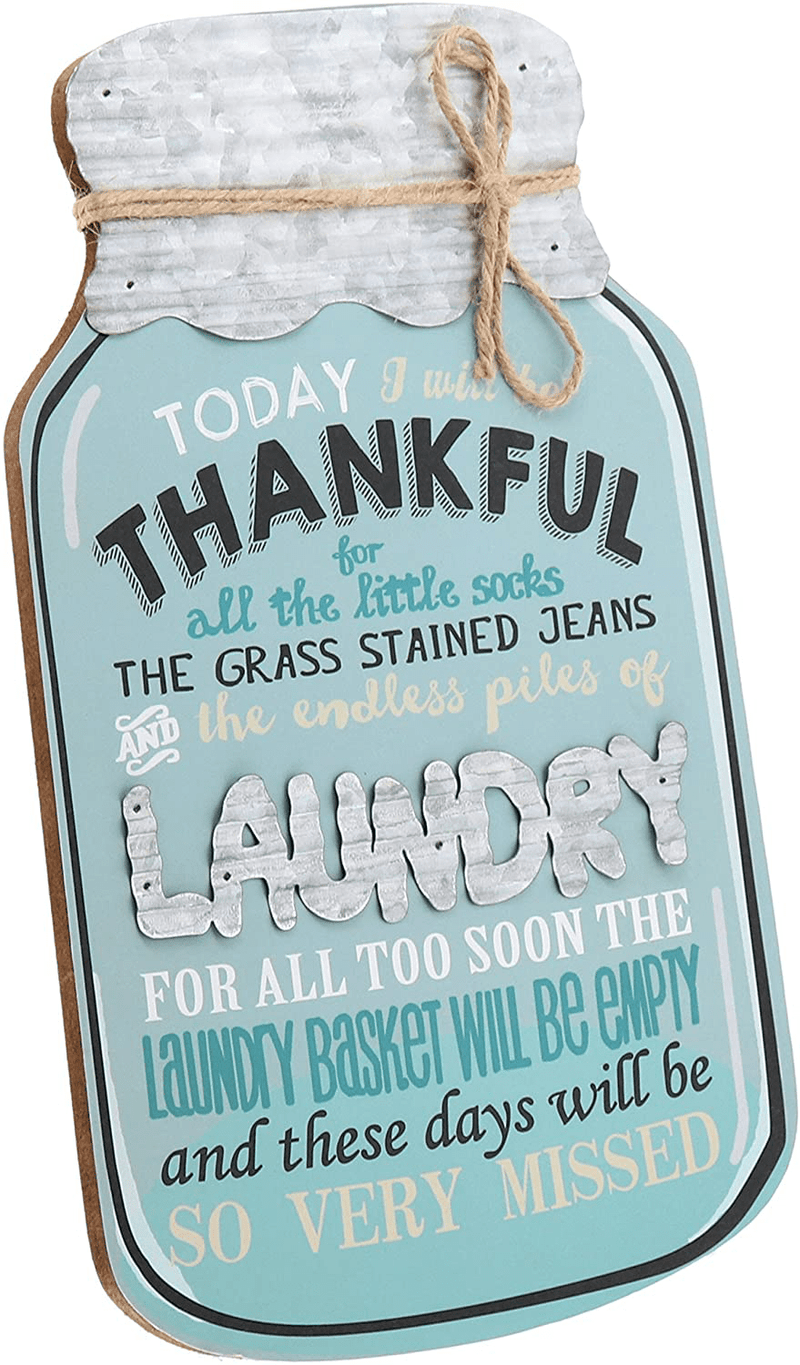 Barnyard Designs 'Today I Will Be Thankful' Rustic Mason Jar Sign, Decorative Wood and Metal Wall Art, Vintage Country Home Decor, 9" x 14" Home & Garden > Decor > Seasonal & Holiday Decorations Barnyard Designs   