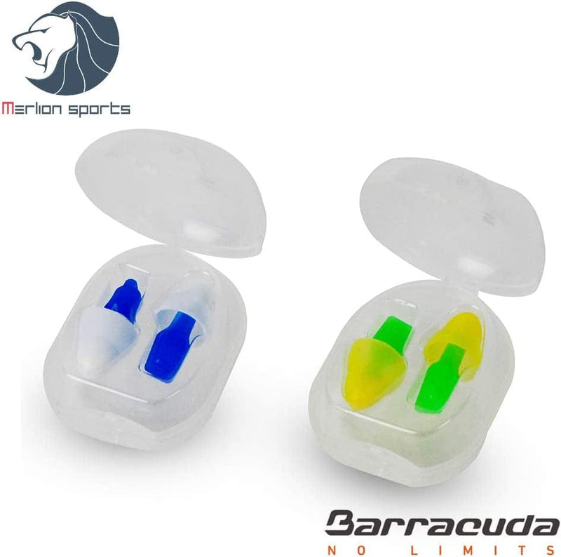 Barracuda Accessories - Dome Ear Plugs Dome Ear Plugs with Storage Case, Chlorine-Proof Waterproof Silicone Comfortable Reusable Unisex for Adults Men Women Children IE-E0140 Sporting Goods > Outdoor Recreation > Boating & Water Sports > Swimming MERLION SPORTS   
