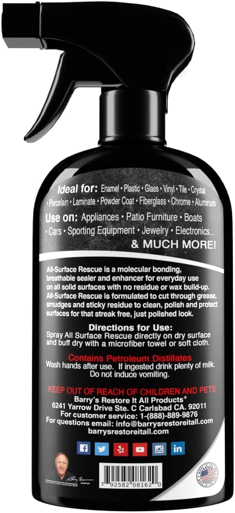 Barry'S Restore It All Products - All Surface Rescue Spray (16Oz.) | the Perfect Cleaning Solutions for All Surfaces Found in Your Kitchen, Home and Appliances! Home & Garden > Household Supplies > Household Cleaning Supplies Barry's Restore It All Products   