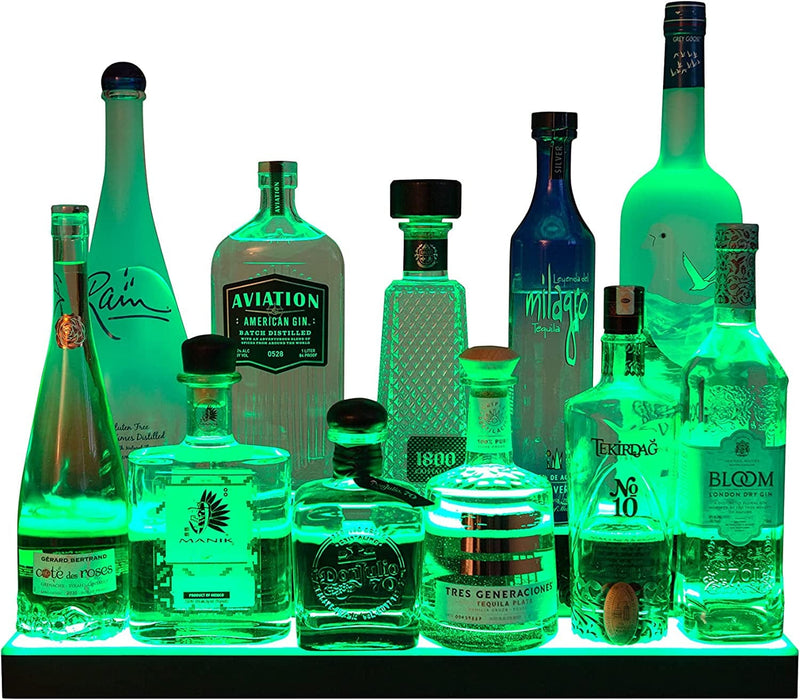 Barsquad LED Lighted Bar Shelf - 24In, 2 Step Illuminated Liquor Bottle Display Shelf with Multicolor Lighting Modes, Wireless Remote Home & Garden > Kitchen & Dining > Barware Beer Squad   