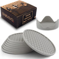 Barvivo Black Silicone Coasters with Holder for Drinks - Set of 8 Cup Coasters for Indoor and Outdoor, Perfect Durable Coasters for Tabletop Protection, anti Slip, Suitable for Drink & Table Types Home & Garden > Kitchen & Dining > Barware Barvivo Gray Diamond 