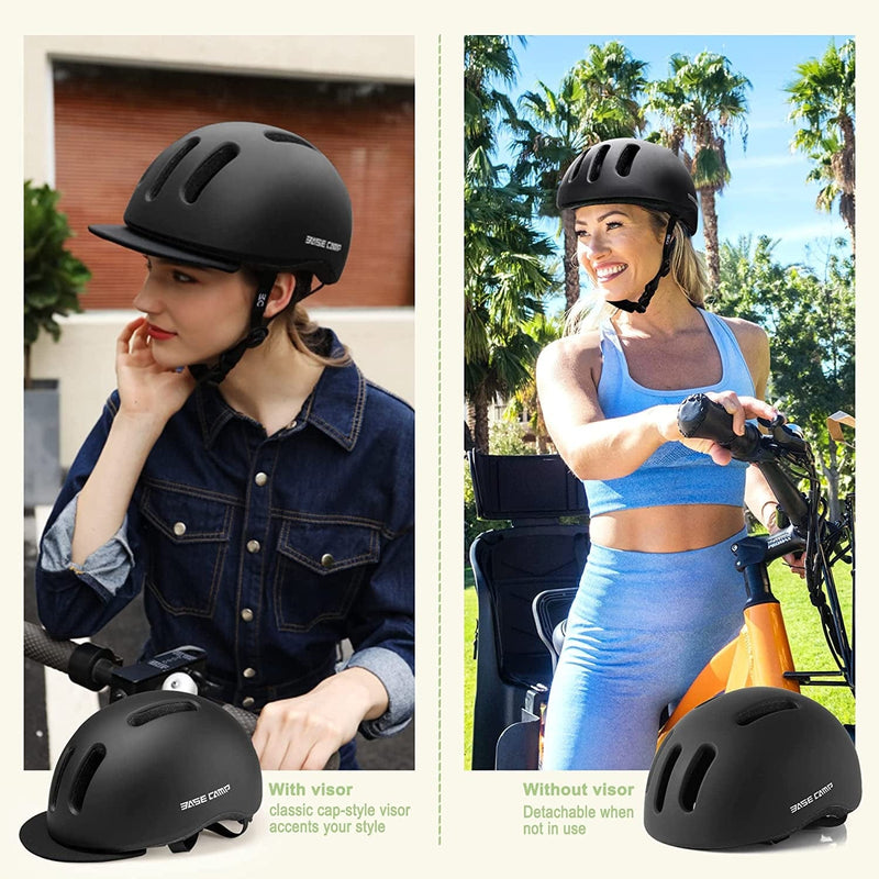 BASE CAMP Adult Bike Helmet, Men & Women Bike Helmet with Removable Visor for Urban Commuter Adjustable M Size Sporting Goods > Outdoor Recreation > Cycling > Cycling Apparel & Accessories > Bicycle Helmets BASE CAMP   