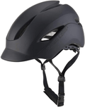 BASE CAMP Bike Helmet, Bicycle Helmet with Light for Adult Men Women Commuter Urban Scooter Adjustable M Size Sporting Goods > Outdoor Recreation > Cycling > Cycling Apparel & Accessories > Bicycle Helmets BASE CAMP Matte Black  