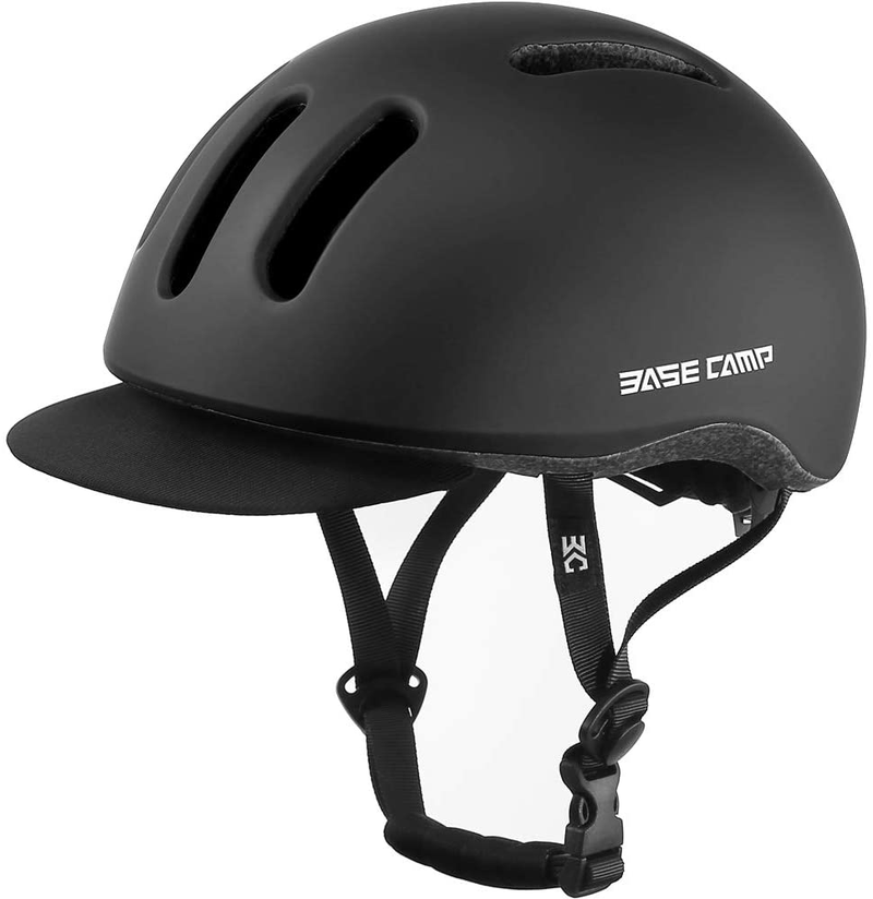 BASE CAMP Bike Helmet, Bicycle Helmet with Removable Visor for Adult Men Women Commuter Urban Scooter Adjustable M Size Sporting Goods > Outdoor Recreation > Cycling > Cycling Apparel & Accessories > Bicycle Helmets BASE CAMP Black  