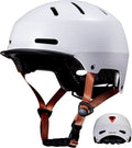 BASE CAMP Bike Helmet with Rechargeable Light, Visor, Dual Certified Men Women Youth Bicycle Helmet for Adults Cycling Skateboard Skating Scooter Commute Sporting Goods > Outdoor Recreation > Cycling > Cycling Apparel & Accessories > Bicycle Helmets BASE CAMP White  