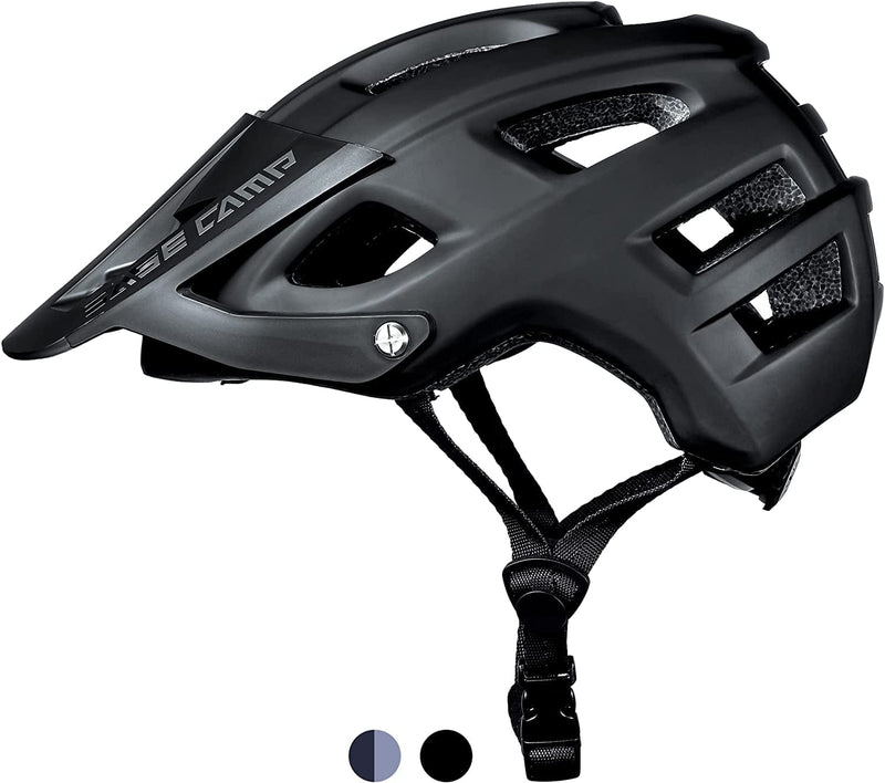 BASE CAMP Mountain Bike Helmet, Bike Helmet with Visor for Adult Men Women, Lightweight Adjustable Cycling MTB Helmet Sporting Goods > Outdoor Recreation > Cycling > Cycling Apparel & Accessories > Bicycle Helmets BASE CAMP Black  