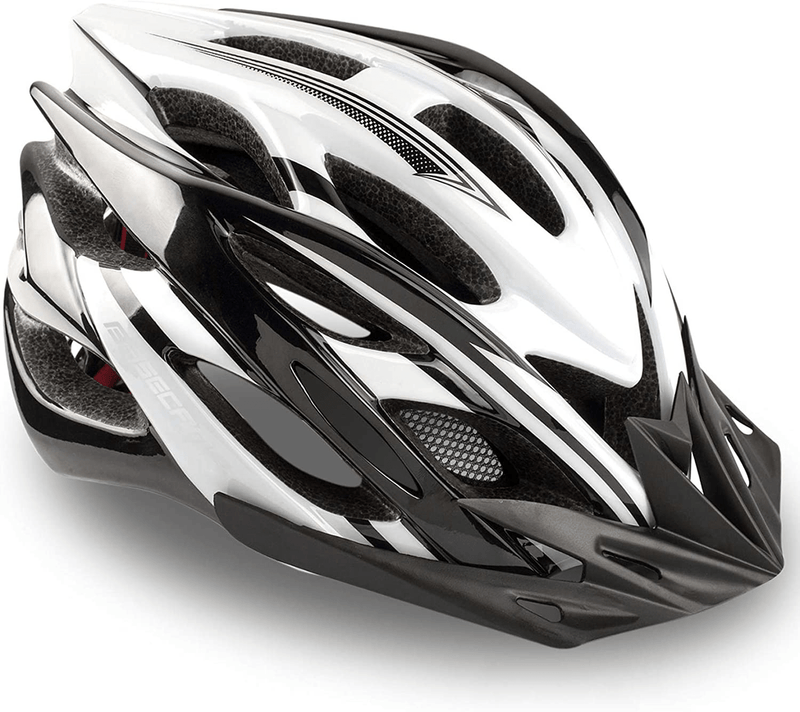 Basecamp Specialized Bike Helmet, Bicycle Helmet with Helmet Accessories-Led Light/Removable Visor/Portable Bag Cycling Helmet Bc-ddtk Adjustable for Adult Men&Women Road&Mountain Sporting Goods > Outdoor Recreation > Cycling > Cycling Apparel & Accessories > Bicycle Helmets Basecamp BlackWhite  