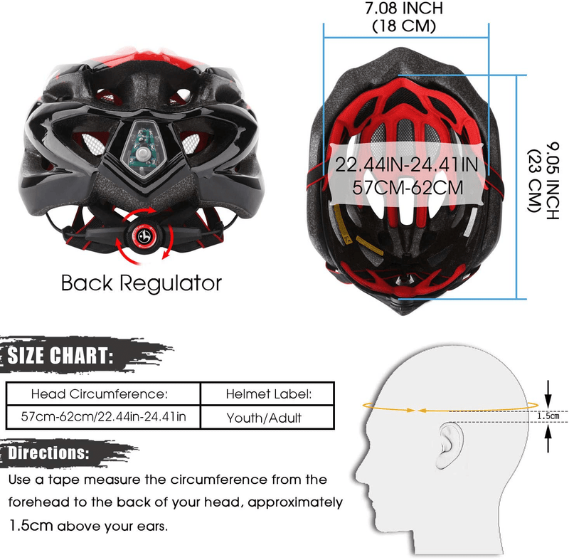 Basecamp Specialized Bike Helmet, Bicycle Helmet with Helmet Accessories-Led Light/Removable Visor/Portable Bag Cycling Helmet Bc-ddtk Adjustable for Adult Men&Women Road&Mountain Sporting Goods > Outdoor Recreation > Cycling > Cycling Apparel & Accessories > Bicycle Helmets Basecamp   