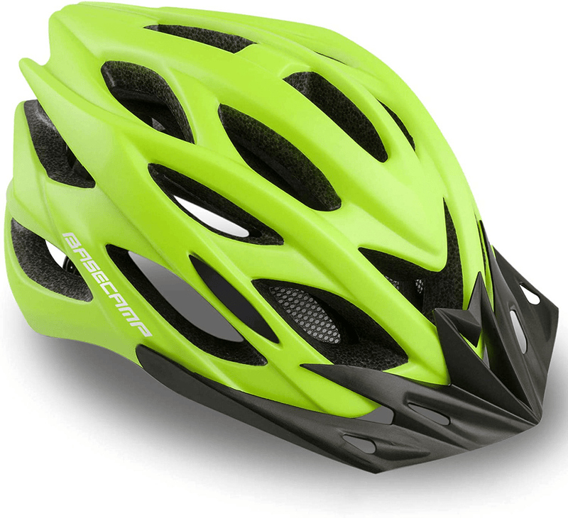 Basecamp Specialized Bike Helmet, Bicycle Helmet with Helmet Accessories-Led Light/Removable Visor/Portable Bag Cycling Helmet Bc-ddtk Adjustable for Adult Men&Women Road&Mountain Sporting Goods > Outdoor Recreation > Cycling > Cycling Apparel & Accessories > Bicycle Helmets Basecamp Green  