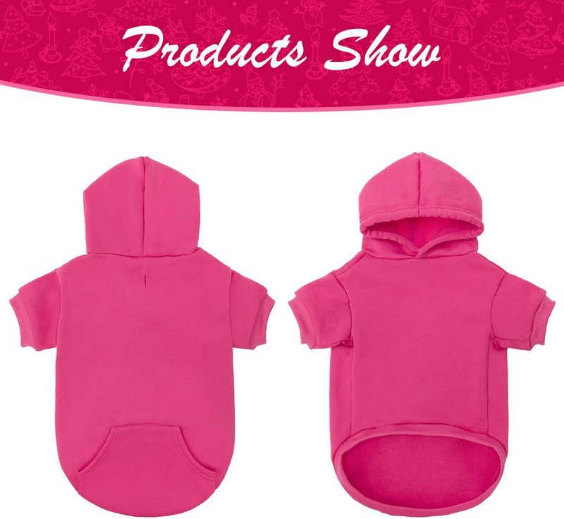 Basic Dog Hoodie - Soft and Warm Dog Hoodie Sweater with Leash Hole and Pocket, Dog Winter Coat, Cold Weather Clothes for XS-XXL Dogs