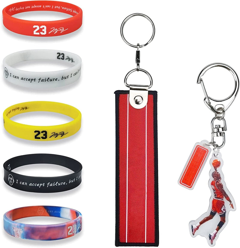 Basketball Silicone-Bracelet Basketball-Star Keychain, Sport Star Signature Rubber Wristbands for Men, Basketball Accessories Sports Wristbands Gifts for Mens Boys (7-Pack) Sporting Goods > Outdoor Recreation > Winter Sports & Activities HMWIWAR MJ-