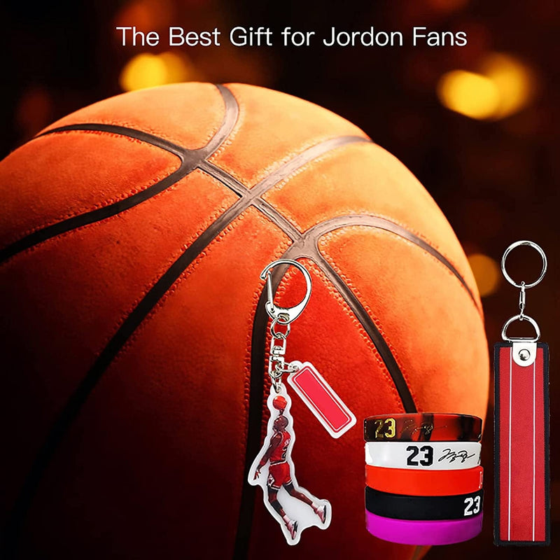 Basketball Silicone-Bracelet Basketball-Star Keychain, Sport Star Signature Rubber Wristbands for Men, Basketball Accessories Sports Wristbands Gifts for Mens Boys (7-Pack)