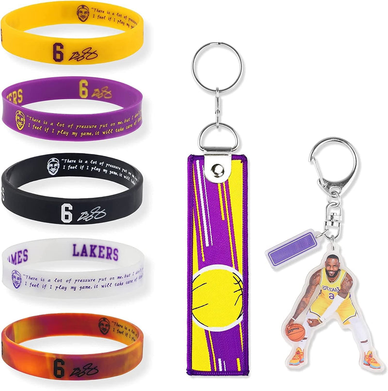 Basketball Silicone-Bracelet Basketball-Star Keychain, Sport Star Signature Rubber Wristbands for Men, Basketball Accessories Sports Wristbands Gifts for Mens Boys (7-Pack) Sporting Goods > Outdoor Recreation > Winter Sports & Activities HMWIWAR LJ-