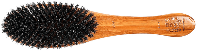 Bass Brushes | Luxury Grade Pet Brush | Shine & Condition | 100% Pure Premium Natural Bristle - Firm | Full Oval Design | Natural Bamboo Handle | Solid Finish | Bass Brushes Model