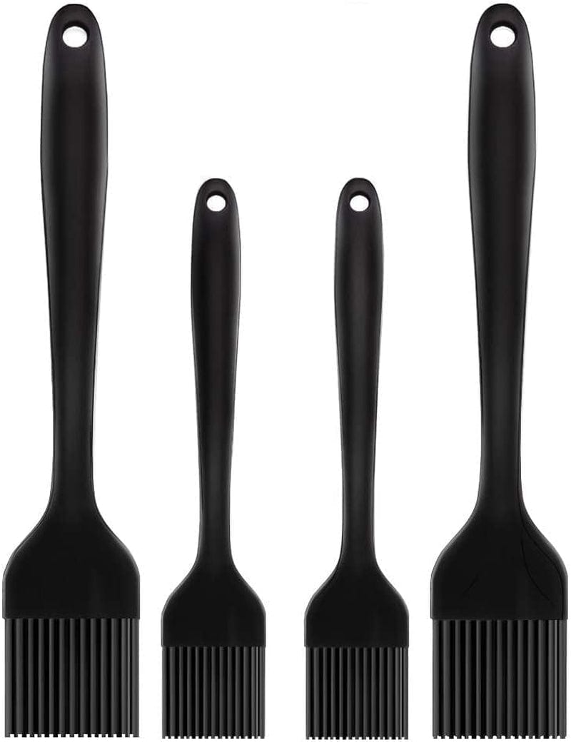 Basting Brushes Silicone Food Grade Baking Pastry Brush Set Sauce Oil Butter Marinades Spread Heat Resistant BBQ Grill Brushes Kitchen Cooking Tools Dishwasher Safe(4 Pack)