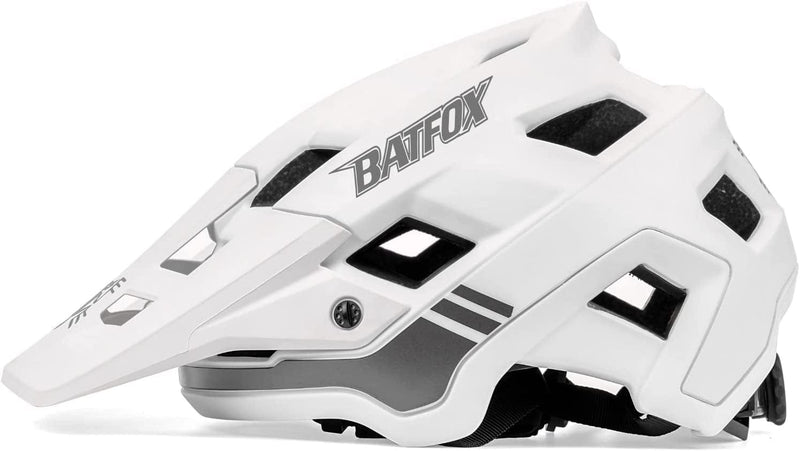 BATFOX Bike Helmet,Mountain Bike Helmet Specialized Helmets for Men Women Adults Youth Sporting Goods > Outdoor Recreation > Cycling > Cycling Apparel & Accessories > Bicycle Helmets BATFOX Style A-White M(50-55CM) 