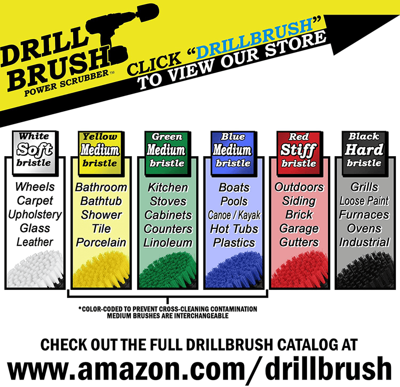 Bathroom Accessories - Drill Brush - Shower Cleaner - Shower Curtain - Bathtub - Bath Mat - Sink - Tile - Grout Cleaner - Porcelain - Fiberglass - Cast Iron - Tub - Flooring Sporting Goods > Outdoor Recreation > Camping & Hiking > Portable Toilets & Showers Drill Brush Power Scrubber by Useful Products   