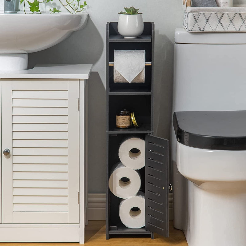 Bathroom Storage Cabinet,Small Bathroom Storage Cabinet Great for Toilet Paper Holder,Narrow Bathroom Cabinet-Over the Toilet Storage Waterproof for Small Spaces,White Bathroom Organizer by AOJEZOR Home & Garden > Household Supplies > Storage & Organization AOJEZOR Black 30"H (pro rod) 