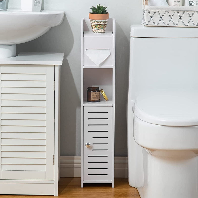 Bathroom Storage Cabinet,Small Bathroom Storage Cabinet Great for Toilet Paper Holder,Narrow Bathroom Cabinet-Over the Toilet Storage Waterproof for Small Spaces,White Bathroom Organizer by AOJEZOR Home & Garden > Household Supplies > Storage & Organization AOJEZOR   