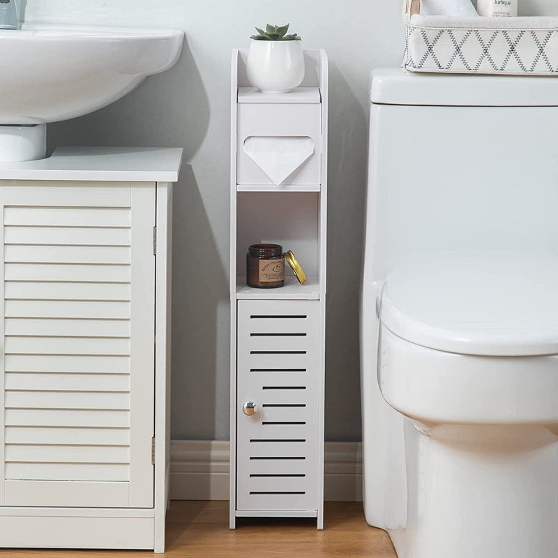 Bathroom Storage Cabinet,Small Bathroom Storage Cabinet Great for Toilet Paper Holder,Narrow Bathroom Cabinet-Over the Toilet Storage Waterproof for Small Spaces,White Bathroom Organizer by AOJEZOR Home & Garden > Household Supplies > Storage & Organization AOJEZOR   