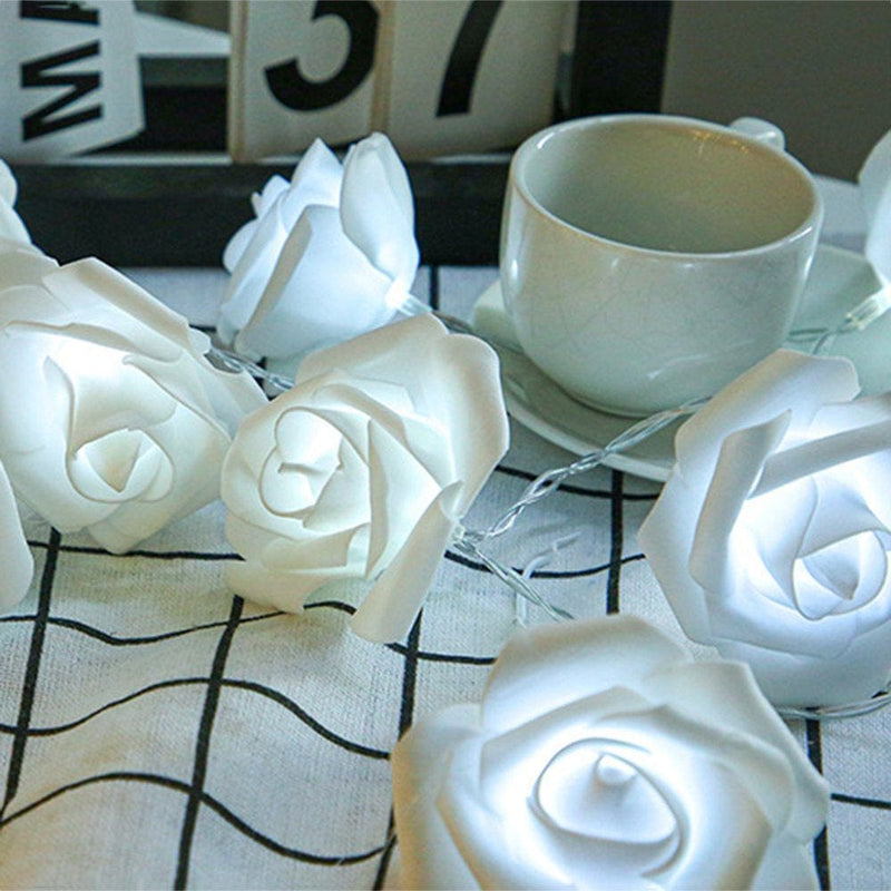 Battery Operated Flower Rose String Light Lamp Indoor Outdoor for Valentine'S Day