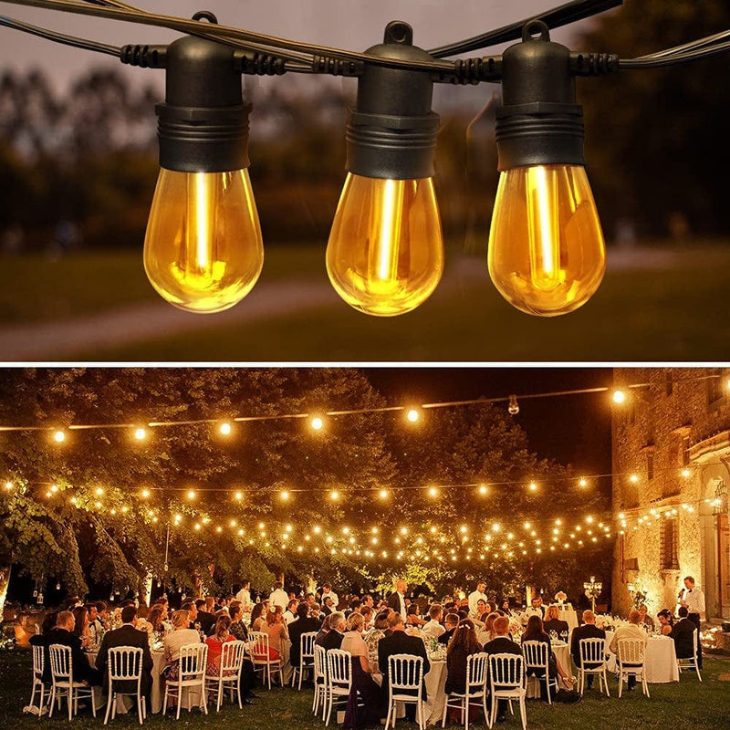 Baxstel LED Outdoor String Lights 48Ft with Dimmable Edison Vintage Shatterproof Bulbs and Commercial Grade Weatherproof Strand Heavy-Duty Decorative Cafe, Patio, Market Light Home & Garden > Lighting > Light Ropes & Strings Baxstel   