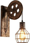 BAYCHEER 1 Light Wall Sconce Keyed Socket Pulley LED Industrial Wall Sconces Retro Wall Lights Fixture for Indoor Lighting Barn Restaurant in Rust Finished Home & Garden > Pool & Spa > Pool & Spa Accessories BAYCHEER A Bronze  