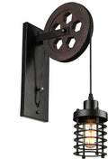 BAYCHEER 1 Light Wall Sconce Keyed Socket Pulley LED Industrial Wall Sconces Retro Wall Lights Fixture for Indoor Lighting Barn Restaurant in Rust Finished Home & Garden > Pool & Spa > Pool & Spa Accessories BAYCHEER C Rust  
