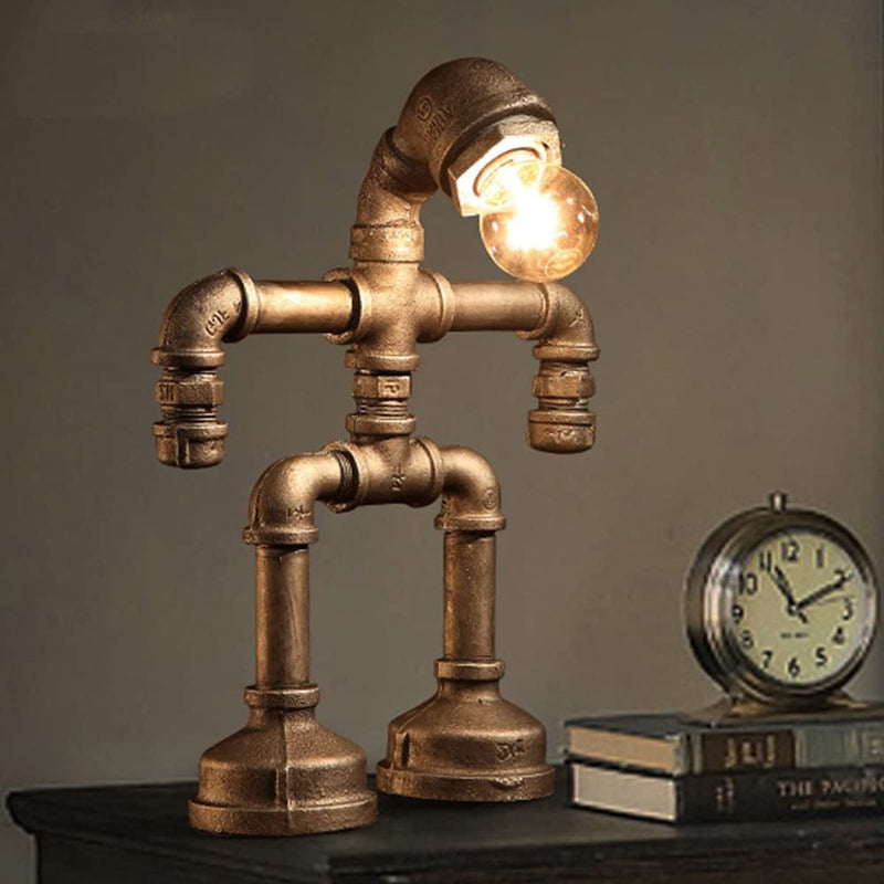 BAYCHEER Industrial Table Lamp Retro Robot Lamp Night Light Lamps for Bedrooms Bar and Restaurant Creative Water Pipe Desk Light in Silver Finish 3 Lights Button Switch Home & Garden > Pool & Spa > Pool & Spa Accessories BAYCHEER 409252  