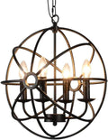 BAYCHEER Semi Flush Mount Ceiling Light Vintage Pendant Lights Industrial Chandelier Black Metal Cage Hanging Fixture with 5 E26 Bulb Base for Hallway,Restaurant,Warehouse,Barn,Living Room,Ul Listed Home & Garden > Pool & Spa > Pool & Spa Accessories BAYCHEER Hl422105  