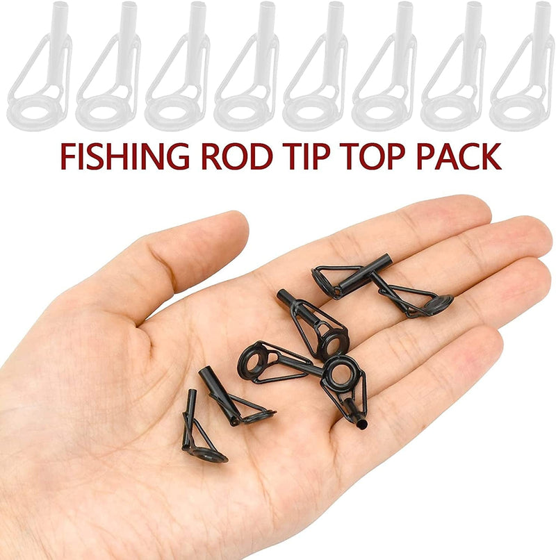 BB Hapeayou Fishing Rod Tip Repair Kit Replacement Stainless Steel Ceramic Ring Pole Guide Eyelet Mixed Size (40Pcs)