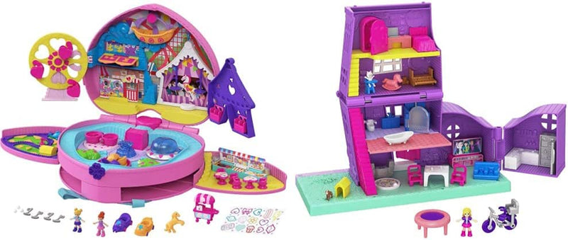 Polly Pocket Travel Toys, Backpack Compact Playset with 2 Micro Dolls and Accessories, Theme Park with Activities Sporting Goods > Outdoor Recreation > Winter Sports & Activities Mattel Backpack + Micro Dolls  