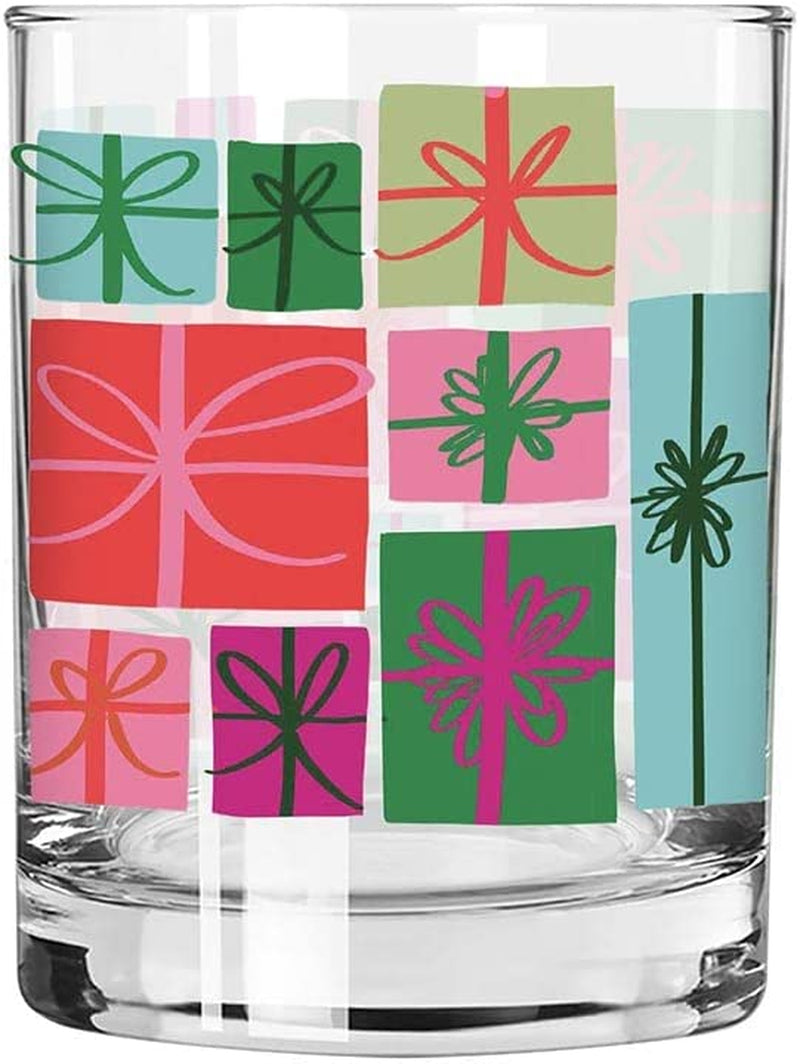 Slant Collections Holiday Double Old Fashioned Cocktail Glass, 12-Ounce, Retro Stars Home & Garden > Kitchen & Dining > Barware slant collections Christmas Gifts 12-Ounce 