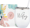Sassycups Mother of the Groom Tumbler | Engraved Stainless Steel Insulated Wine Tumbler with Lid and Straw | Wedding Party Tumblers | for Grooms Mom | Engagement Announcement (12 Ounce, White) Home & Garden > Kitchen & Dining > Tableware > Drinkware SassyCups Wifey  