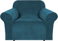 H.VERSAILTEX Stretch Velvet Sofa Covers for 3 Cushion Couch Covers Sofa Slipcovers Furniture Protector Soft with Non Slip Elastic Bottom, Crafted from Thick Comfy Rich Velour (Sofa 70"-96", Ivory) Home & Garden > Decor > Chair & Sofa Cushions H.VERSAILTEX Deep Teal Armchair 