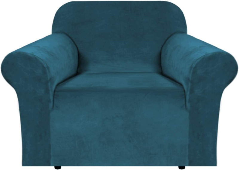 Stretch Velvet Sofa Covers for 3 Cushion Couch Covers Sofa Slipcovers Furniture Protector Soft with Non Slip Elastic Bottom, Crafted from Thick Comfy Rich Velour (Sofa 72"-90", Chocolate) Home & Garden > Decor > Chair & Sofa Cushions H.VERSAILTEX Deep Teal Armchair 