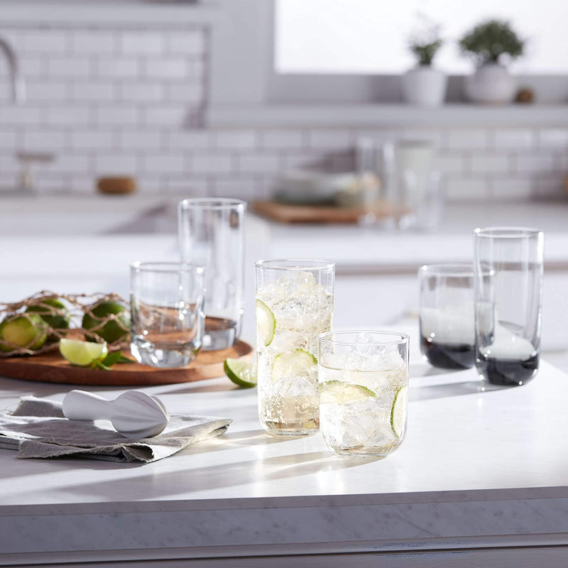 Libbey Polaris 16-Piece Tumbler and Rocks Glass Set, Axis Home & Garden > Kitchen & Dining > Tableware > Drinkware Libbey   