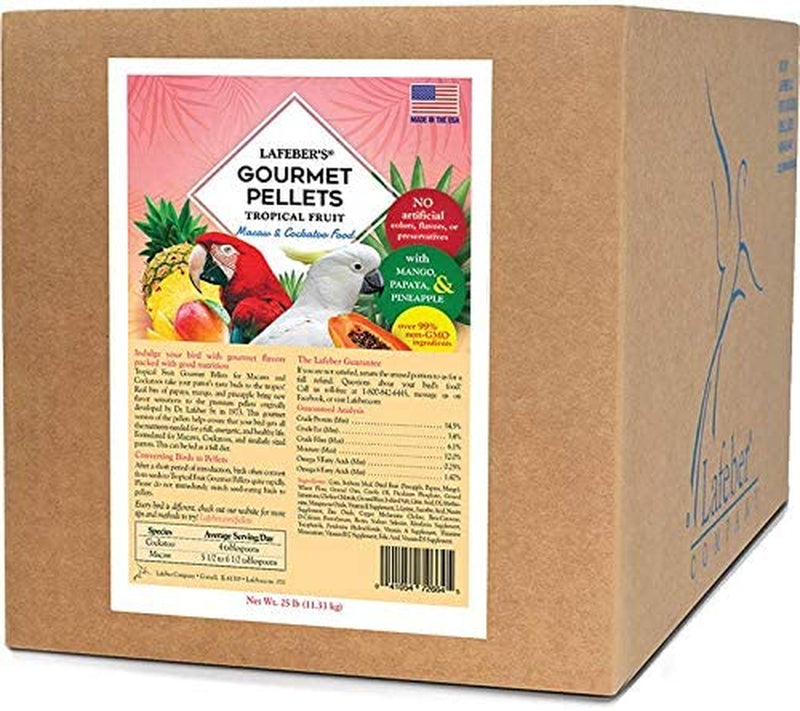Lafeber Premium Daily Diet Pellets Pet Bird Food, Made with Non-Gmo and Human-Grade Ingredients, for Macaws and Cockatoos, 5 Lb Animals & Pet Supplies > Pet Supplies > Bird Supplies > Bird Food Lafeber Company Tropical Fruit 25 Pound (Pack of 1) 