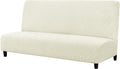 Subrtex Stretch Armless Sofa Slipcover Foldable Futon Cover Sofa Bed Washable Removable Furniture Protector (Celadon) Home & Garden > Decor > Chair & Sofa Cushions SUBRTEX Ivory  