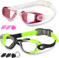 Swim Goggles, Swimming Goggles for Men Adult Women Youth Kids & Child, Teen Sporting Goods > Outdoor Recreation > Boating & Water Sports > Swimming > Swim Goggles & Masks COOLOO G.green &Rosy Red  