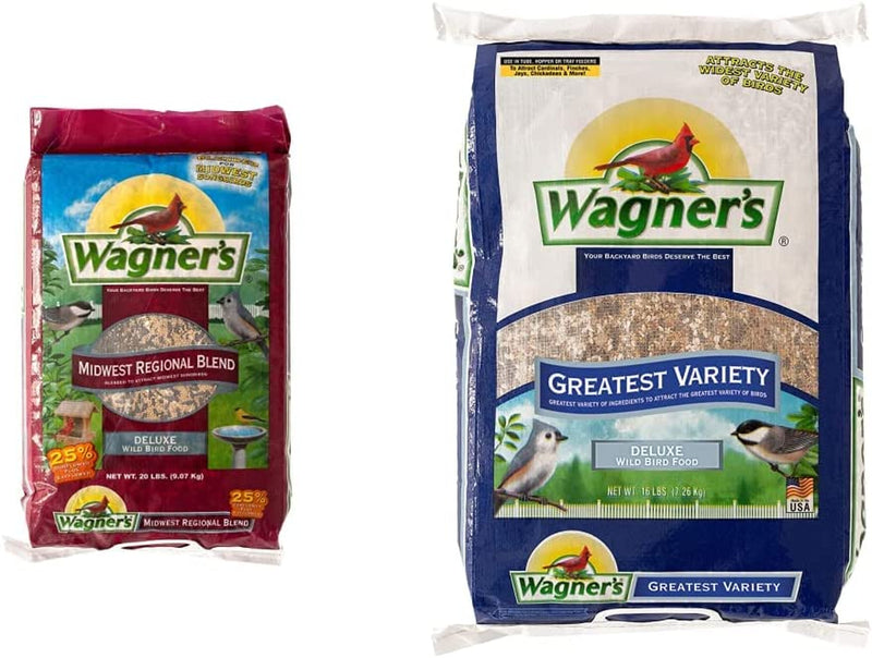 Wagner'S 62006 Midwest Regional Blend Wild Bird Food, 20-Pound Bag Animals & Pet Supplies > Pet Supplies > Bird Supplies > Bird Food Wagner's Wild Bird Food + Sunflower Food  