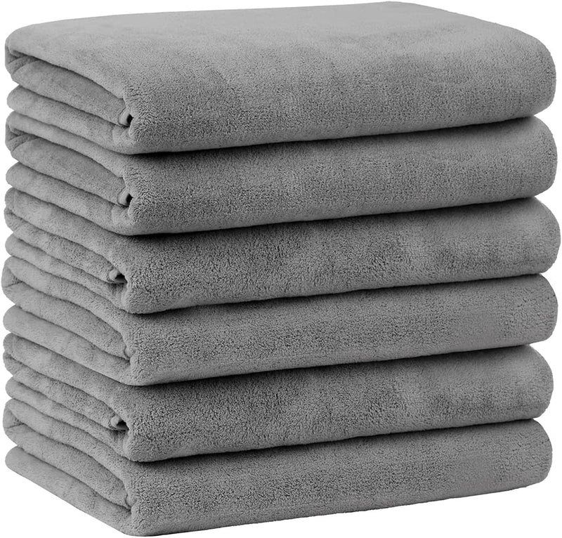 JML Microfiber Bath Towel Sets (6 Pack, 27" X 55") -Extra Absorbent, Fast Drying, Multipurpose for Swimming, Fitness, Sports, Yoga, Grey 6 Count Home & Garden > Linens & Bedding > Towels JML Fleece Grey 6 Pack 