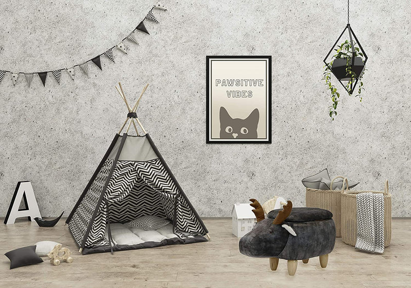 Critter Sitters Dark 15" Seat Height Animal Storage Gray Elk-Faux Leather Look-Durable Legs-Furniture for Nursery, Bedroom, Playroom & Living Room-Décor Ottoman Home & Garden > Household Supplies > Storage & Organization CRITTER SITTERS   
