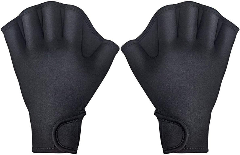 KANTANZE Aquatic Gloves,Swimming Gloves Hand Paddles,Swimming Training Webbed Swim Gloves Water Resistance Swim Gloves for Adult Kids,Black L Sporting Goods > Outdoor Recreation > Boating & Water Sports > Swimming > Swim Gloves KANTANZE M  