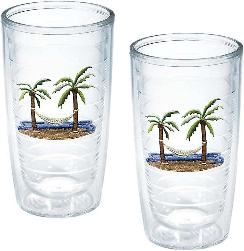 TERVIS Tumbler, 16-Ounce, "Palm Trees and Hammock", 2-Pack , Clear - 1035967 Home & Garden > Kitchen & Dining > Tableware > Drinkware Tervis Unlidded 16oz - 2pk 