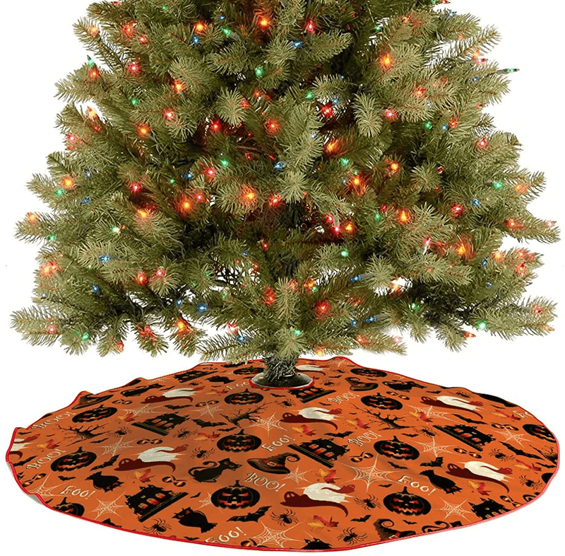 BBKD Happy Halloween Christmas Tree Skirt 30 Inch, Halloween Pumpkin Tree Skirt , for Holiday Christmas Decorations ( Halloween, 30Inch ) Home & Garden > Decor > Seasonal & Holiday Decorations > Christmas Tree Skirts BBKD   