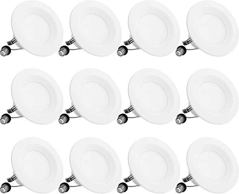 Bbounder Lighting 12 Pack 5/6 Inch LED Recessed Downlight, Baffle Trim, Dimmable, 12.5W=100W, 5000K Daylight, 950 LM, Damp Rated, Simple Retrofit Installation - UL No Flicker Home & Garden > Lighting > Flood & Spot Lights BBOUNDER 4000k Cool White 4 Inch 
